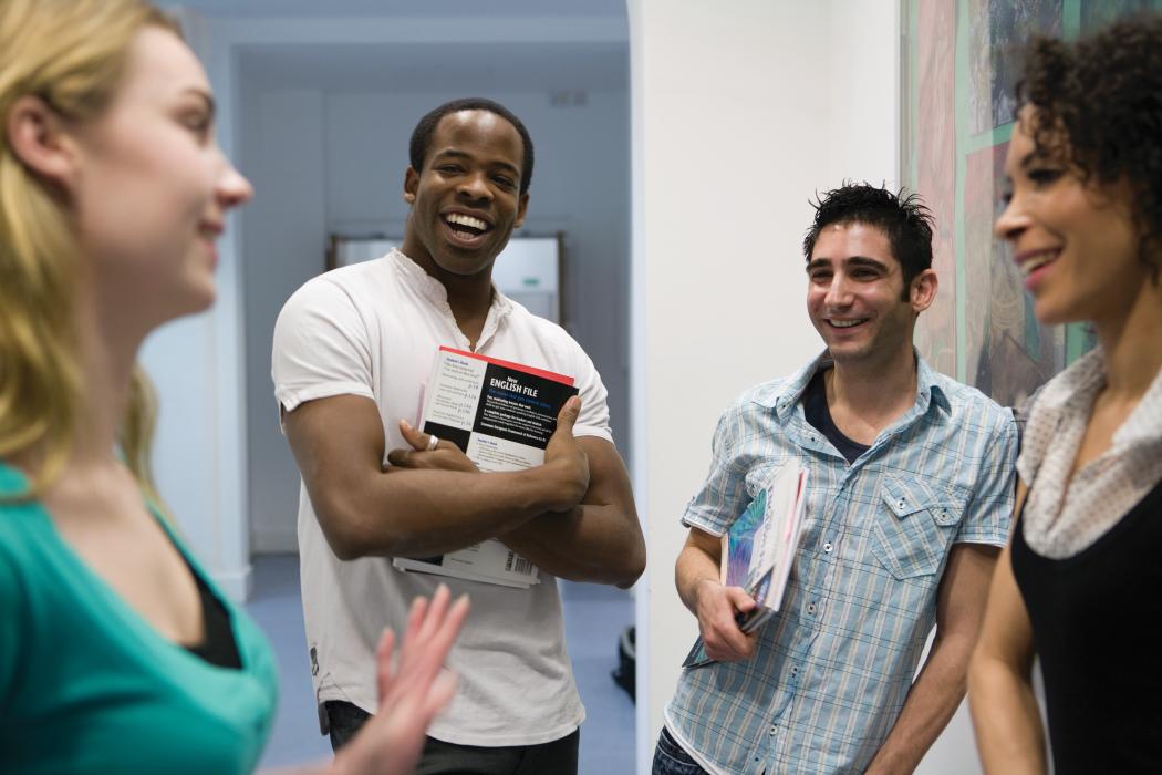 Group of English Language Students Talking